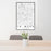 24x36 La Mesa California Map Print Portrait Orientation in Classic Style Behind 2 Chairs Table and Potted Plant