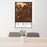 24x36 La Mesa California Map Print Portrait Orientation in Ember Style Behind 2 Chairs Table and Potted Plant