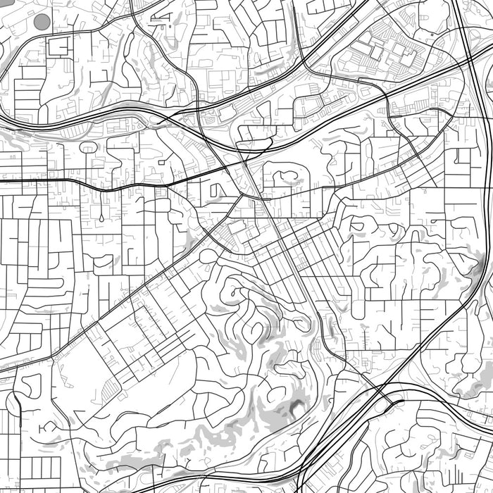 La Mesa California Map Print in Classic Style Zoomed In Close Up Showing Details