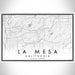 La Mesa California Map Print Landscape Orientation in Classic Style With Shaded Background