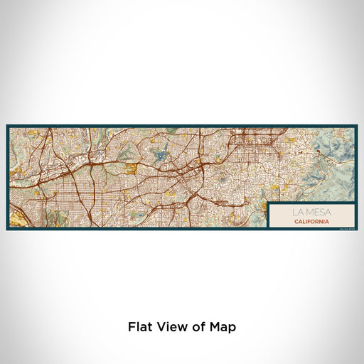 Flat View of Map Custom La Mesa California Map Enamel Mug in Woodblock