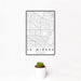 12x18 La Mirada California Map Print Portrait Orientation in Classic Style With Small Cactus Plant in White Planter