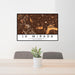 24x36 La Mirada California Map Print Lanscape Orientation in Ember Style Behind 2 Chairs Table and Potted Plant