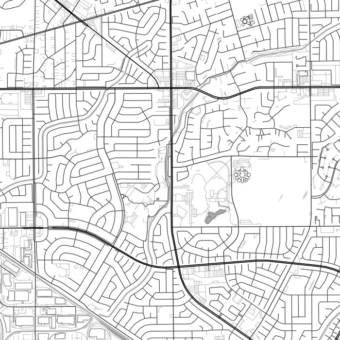 La Mirada California Map Print in Classic Style Zoomed In Close Up Showing Details