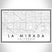 La Mirada California Map Print Landscape Orientation in Classic Style With Shaded Background