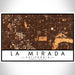 La Mirada California Map Print Landscape Orientation in Ember Style With Shaded Background