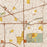 La Mirada California Map Print in Woodblock Style Zoomed In Close Up Showing Details