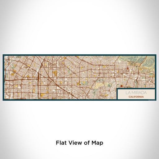 Flat View of Map Custom La Mirada California Map Enamel Mug in Woodblock
