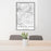 24x36 Lamorinda California Map Print Portrait Orientation in Classic Style Behind 2 Chairs Table and Potted Plant