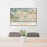 24x36 Lamorinda California Map Print Lanscape Orientation in Woodblock Style Behind 2 Chairs Table and Potted Plant