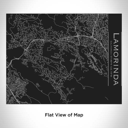 Rendered View of Lamorinda California Map Engraving on 20oz Stainless Steel Insulated Bottle with Bamboo Top in Black