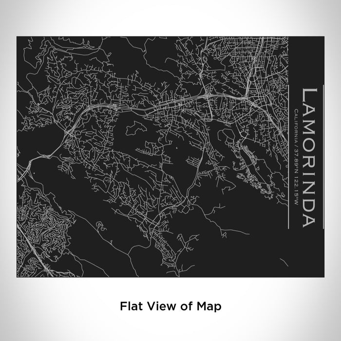 Rendered View of Lamorinda California Map Engraving on 20oz Stainless Steel Insulated Bottle with Bamboo Top in Black