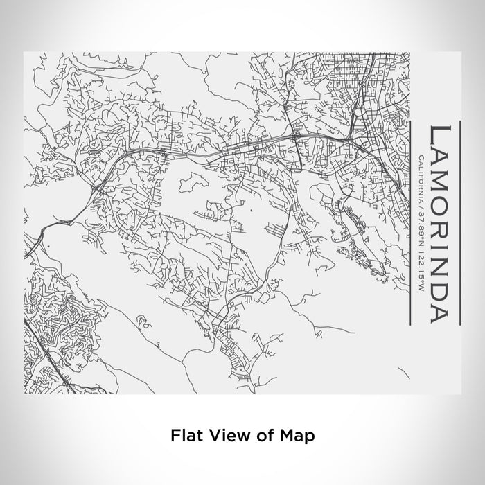 Rendered View of Lamorinda California Map Engraving on 20oz Stainless Steel Insulated Bottle with Bamboo Top in White