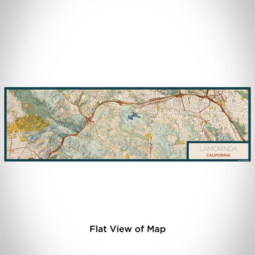 Flat View of Map Custom Lamorinda California Map Enamel Mug in Woodblock