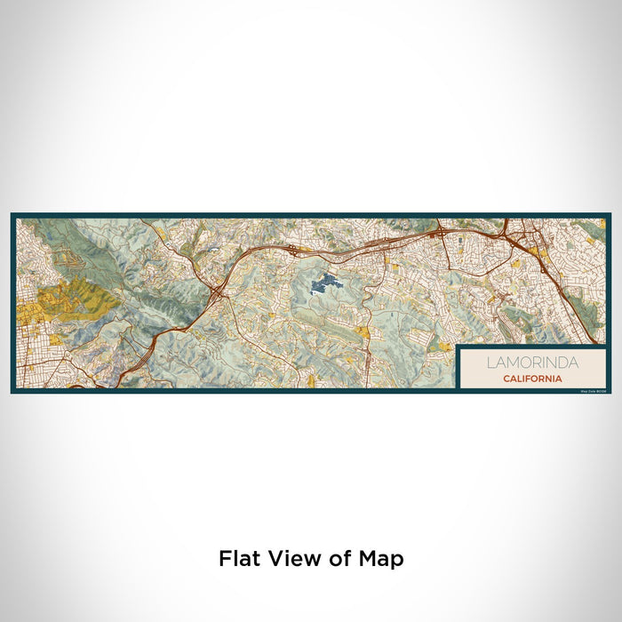Flat View of Map Custom Lamorinda California Map Enamel Mug in Woodblock