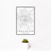 12x18 Lancaster Pennsylvania Map Print Portrait Orientation in Classic Style With Small Cactus Plant in White Planter