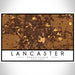 Lancaster Pennsylvania Map Print Landscape Orientation in Ember Style With Shaded Background