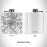 Rendered View of Lancaster Pennsylvania Map Engraving on 6oz Stainless Steel Flask in White