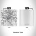 Rendered View of Lancaster Pennsylvania Map Engraving on 6oz Stainless Steel Flask in White