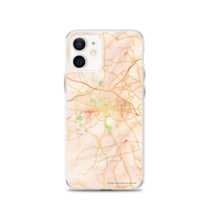 Custom Lancaster Pennsylvania Map iPhone 12 Phone Case in Watercolor