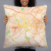 Person holding 22x22 Custom Lancaster Pennsylvania Map Throw Pillow in Watercolor