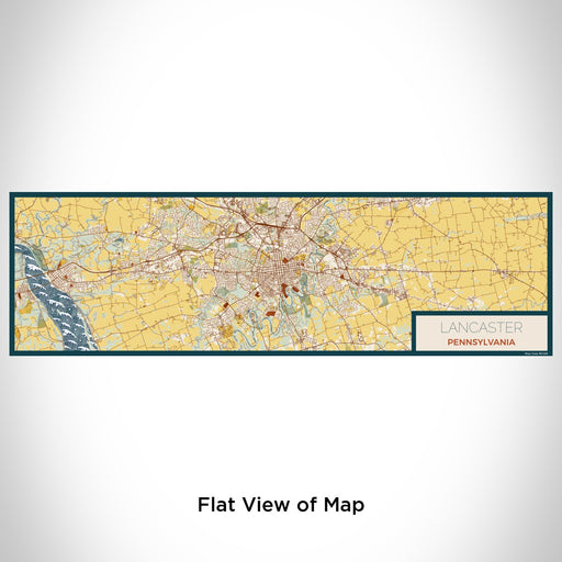 Flat View of Map Custom Lancaster Pennsylvania Map Enamel Mug in Woodblock