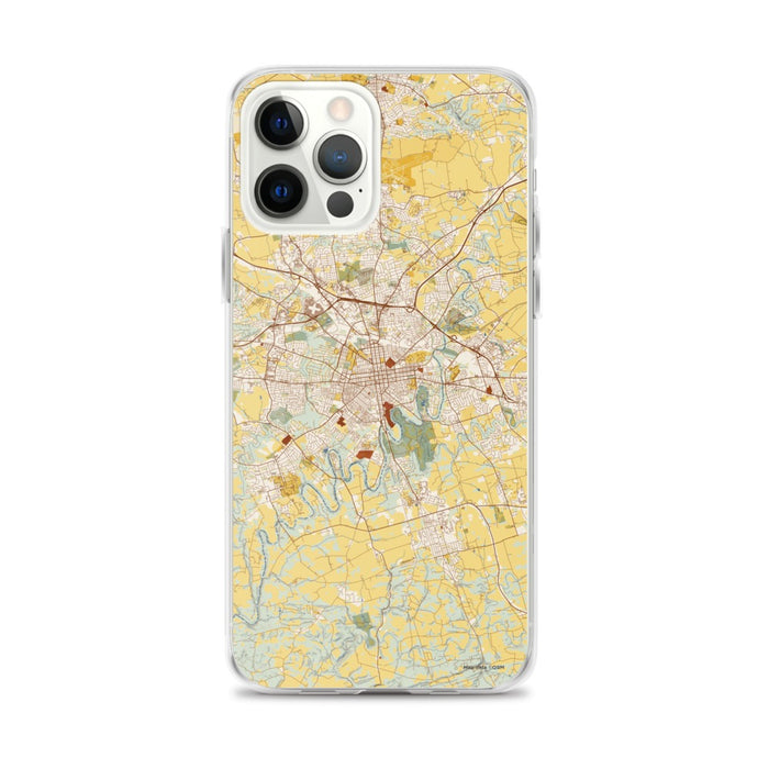 Custom Lancaster Pennsylvania Map iPhone 12 Pro Max Phone Case in Woodblock