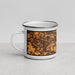 Left View Custom Lancaster Texas Map Enamel Mug in Ember