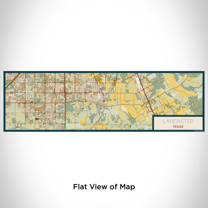 Flat View of Map Custom Lancaster Texas Map Enamel Mug in Woodblock