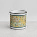 Front View Custom Lancaster Texas Map Enamel Mug in Woodblock