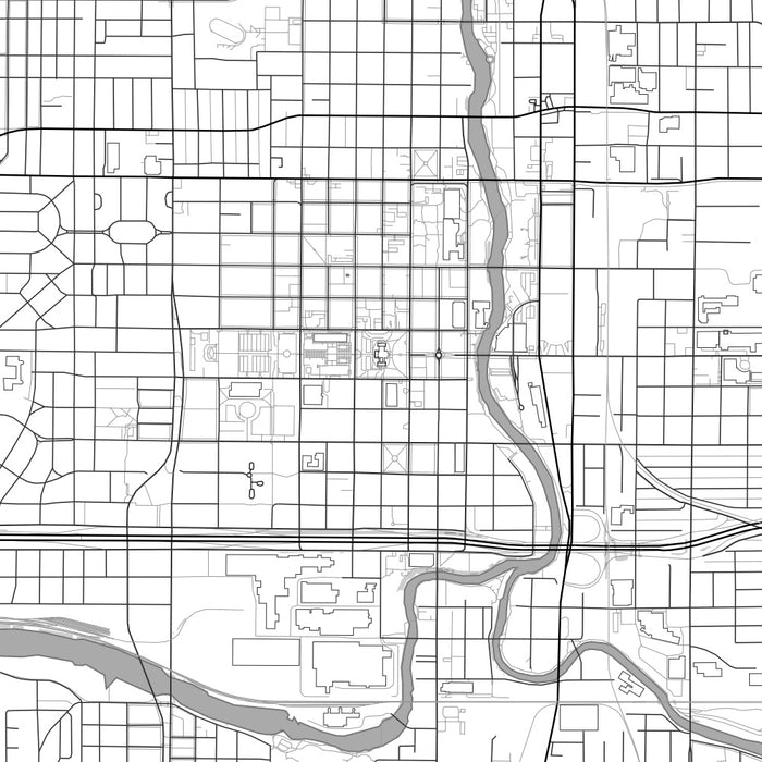 Lansing Michigan Map Print in Classic Style Zoomed In Close Up Showing Details