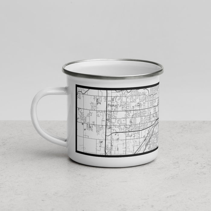 Left View Custom Lansing Michigan Map Enamel Mug in Classic