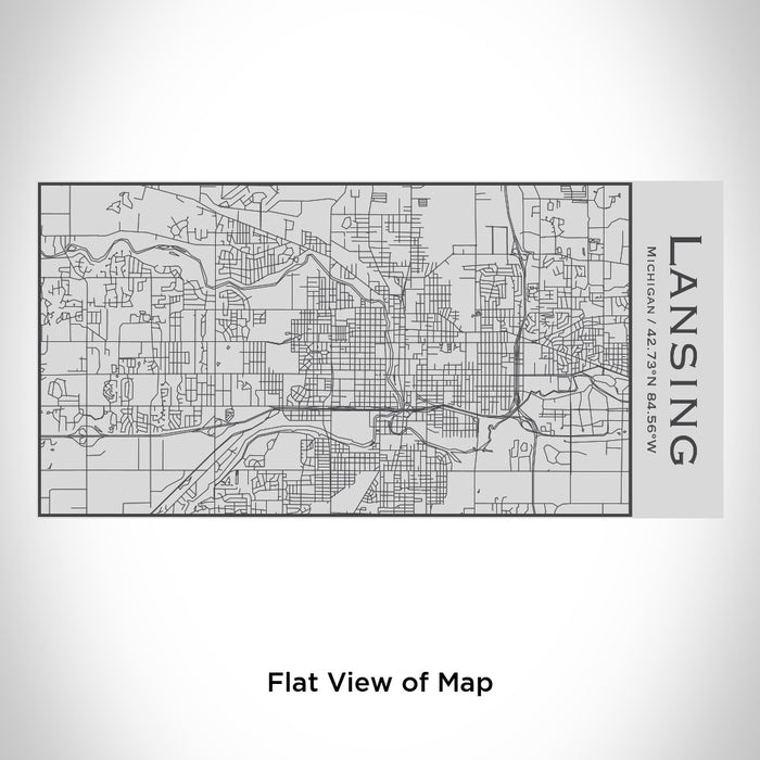 Rendered View of Lansing Michigan Map Engraving on 17oz Stainless Steel Insulated Cola Bottle