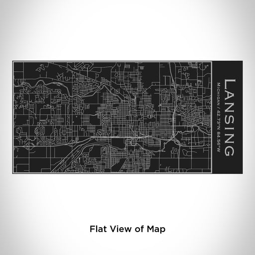 Rendered View of Lansing Michigan Map Engraving on 17oz Stainless Steel Insulated Cola Bottle in Black
