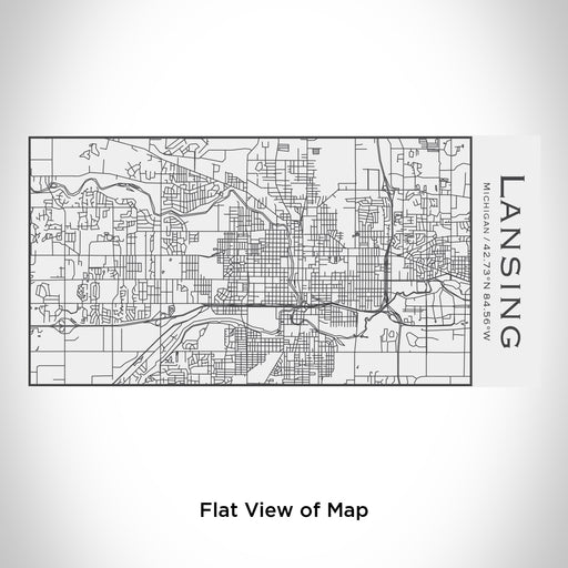 Rendered View of Lansing Michigan Map Engraving on 17oz Stainless Steel Insulated Cola Bottle in White