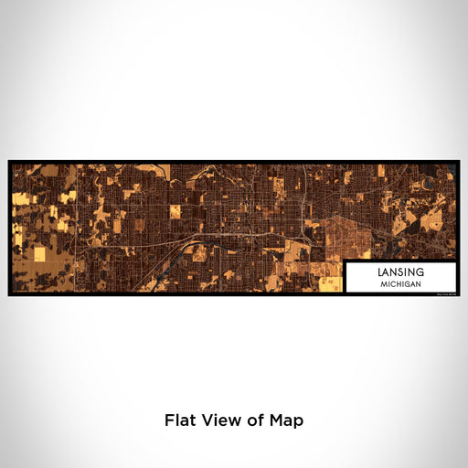 Flat View of Map Custom Lansing Michigan Map Enamel Mug in Ember