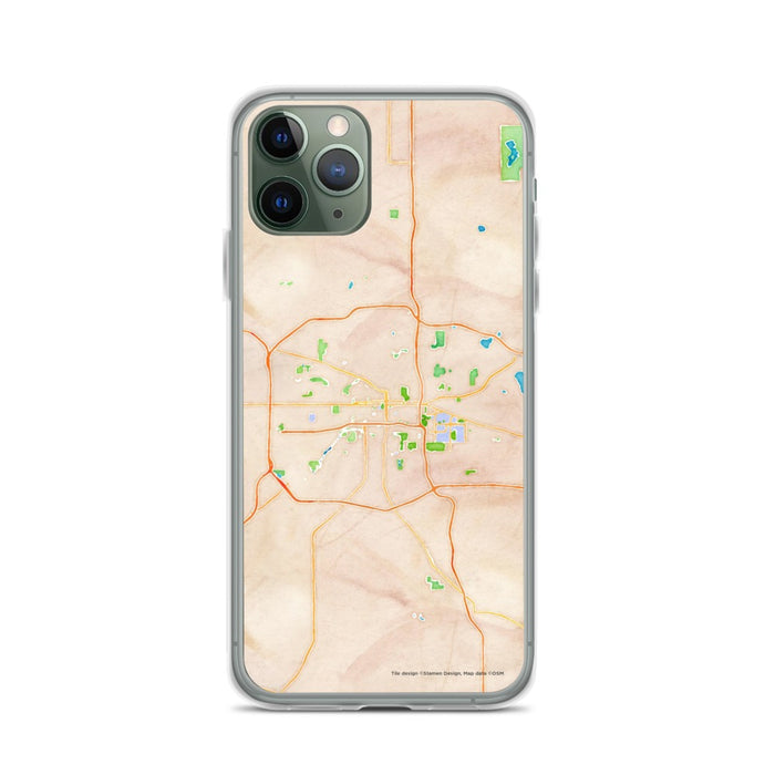Custom Lansing Michigan Map Phone Case in Watercolor