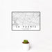12x18 La Puente California Map Print Landscape Orientation in Classic Style With Small Cactus Plant in White Planter