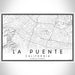 La Puente California Map Print Landscape Orientation in Classic Style With Shaded Background