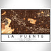 La Puente California Map Print Landscape Orientation in Ember Style With Shaded Background