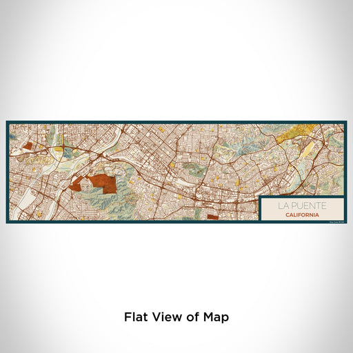 Flat View of Map Custom La Puente California Map Enamel Mug in Woodblock