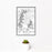 12x18 La Quinta California Map Print Portrait Orientation in Classic Style With Small Cactus Plant in White Planter