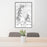 24x36 La Quinta California Map Print Portrait Orientation in Classic Style Behind 2 Chairs Table and Potted Plant