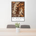 24x36 La Quinta California Map Print Portrait Orientation in Ember Style Behind 2 Chairs Table and Potted Plant