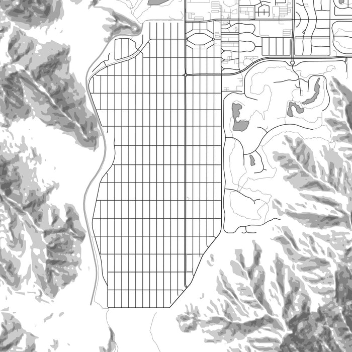 La Quinta California Map Print in Classic Style Zoomed In Close Up Showing Details