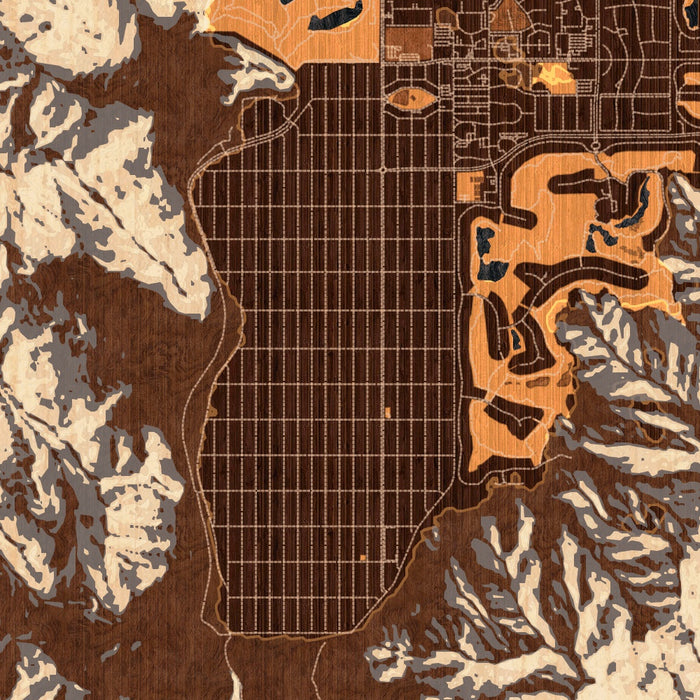 La Quinta California Map Print in Ember Style Zoomed In Close Up Showing Details