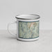 Left View Custom La Quinta California Map Enamel Mug in Woodblock