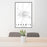 24x36 Laramie Wyoming Map Print Portrait Orientation in Classic Style Behind 2 Chairs Table and Potted Plant