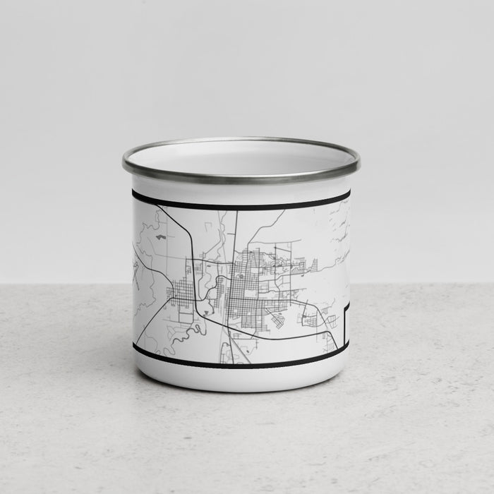 Front View Custom Laramie Wyoming Map Enamel Mug in Classic