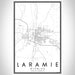 Laramie Wyoming Map Print Portrait Orientation in Classic Style With Shaded Background